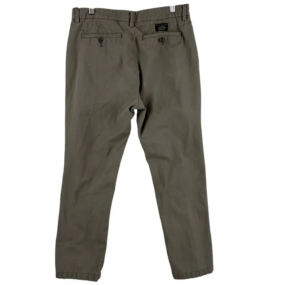 Banana Republic Men’s Emerson Chino Pants SZ 32”x 30” Green 100% Cotton